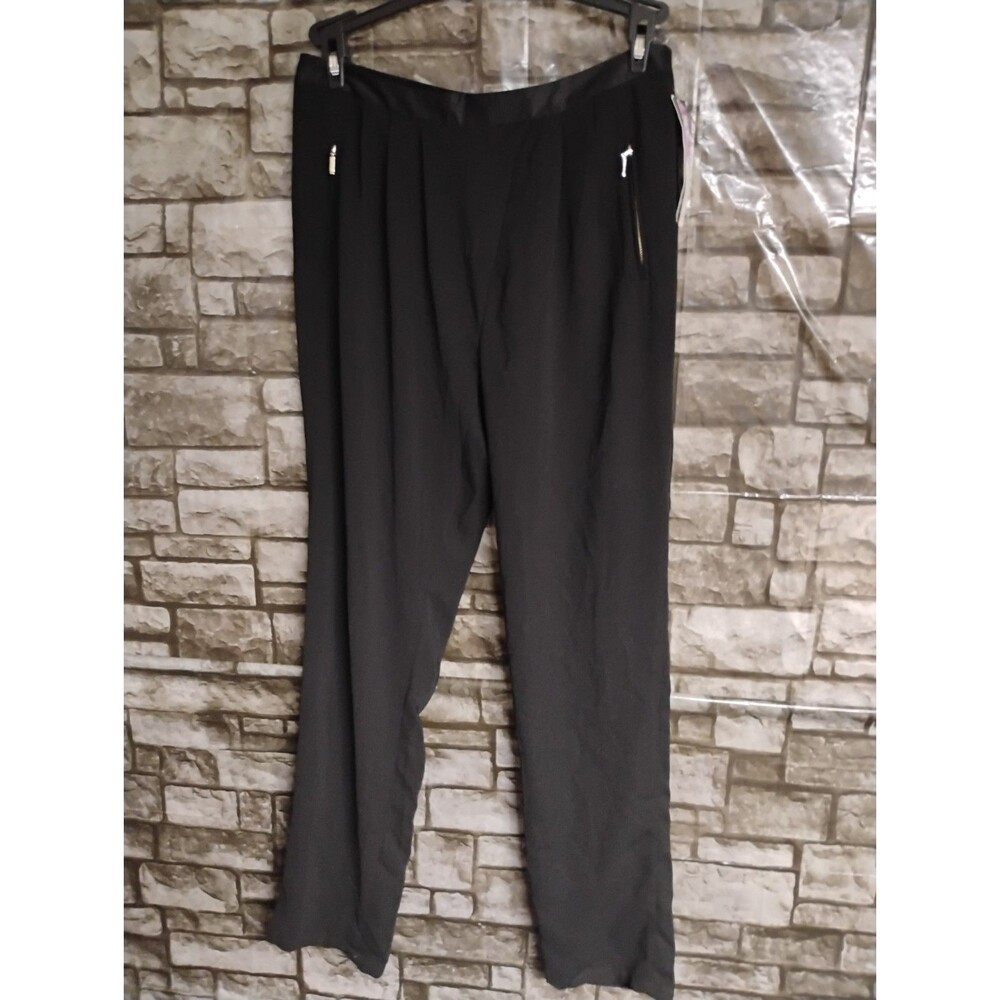 Mossimo Size 8 Pants Tapered Leg Womens Black Dress Slacks Pleated